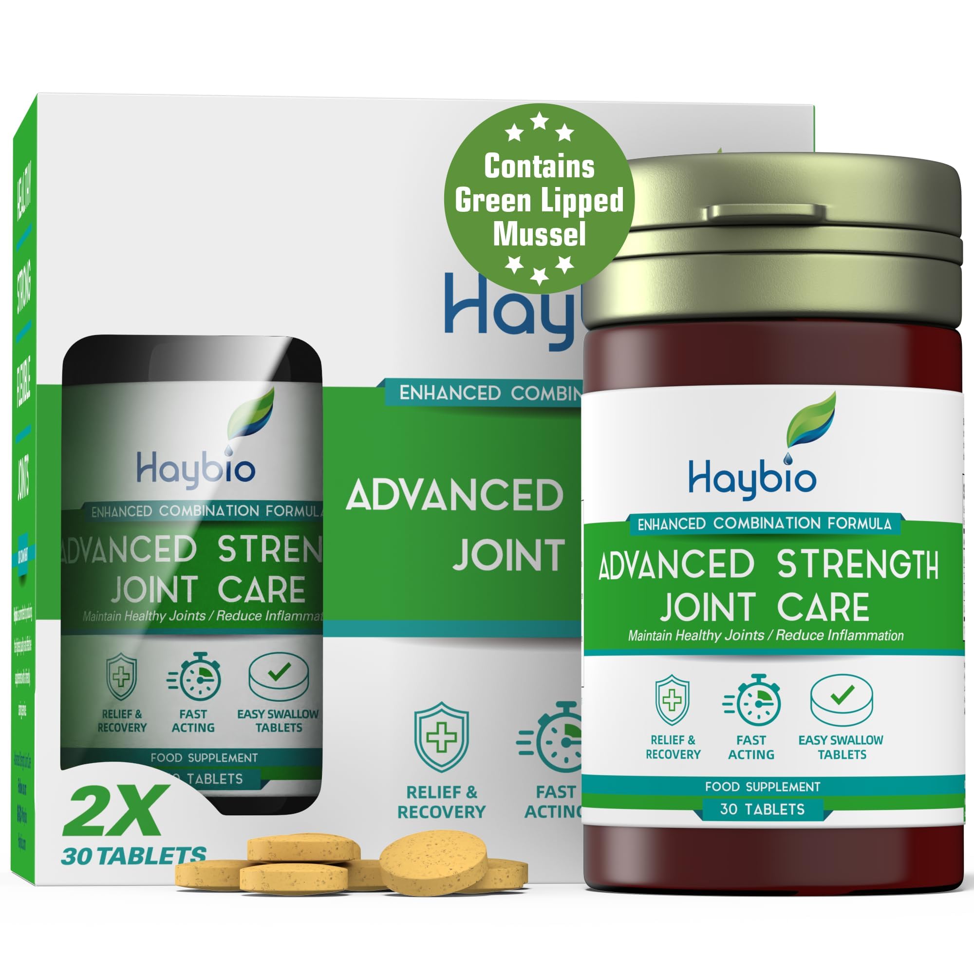 Premium Joint Pain Relief Supplement for Women & Men - High Strength Turmeric, Collagen & Green Lipped Mussel Formula - Supports Hip, Knee, Back & Sciatica Discomfort - 60 Tablets for Active Lifestyle & Muscle Recovery