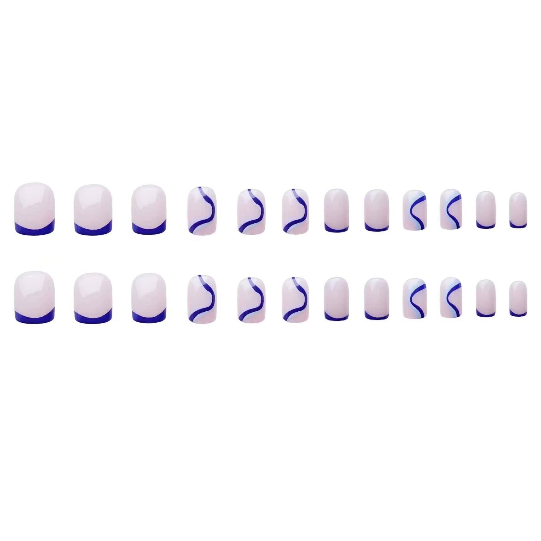 Vemalo 24pcs Fake Press on Nails for Women - Natural Acrylic False Nails with Glue (Style N-11) | Perfect for Parties, Weddings & Daily Wear