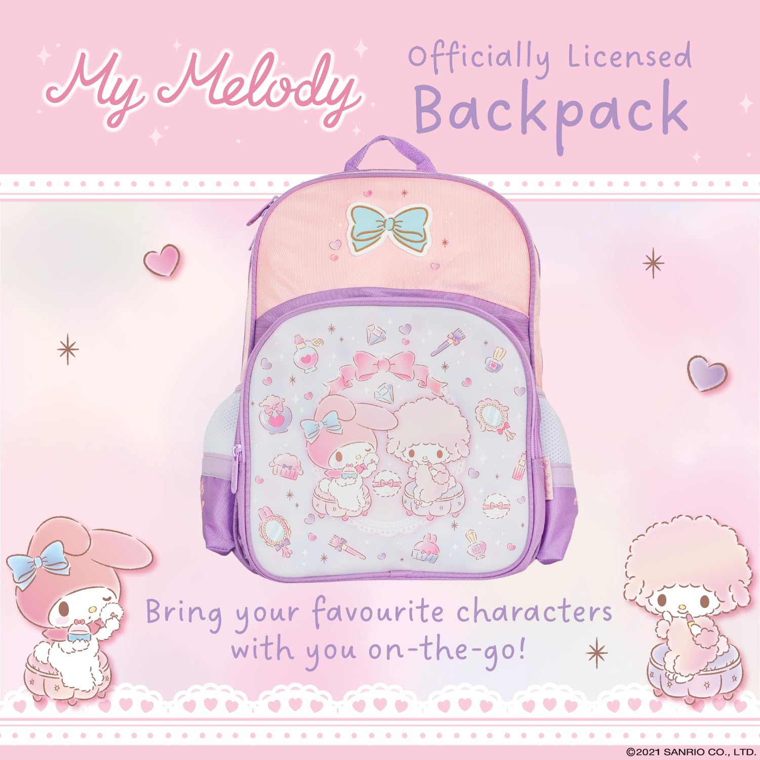 Blue Sky Studios Hello Kitty Backpack for Kids & Teens - Cute Kawaii School Rucksack with Adjustable Straps, Durable Primary & Secondary School Supplies - Perfect for School, Travel & Daily Use