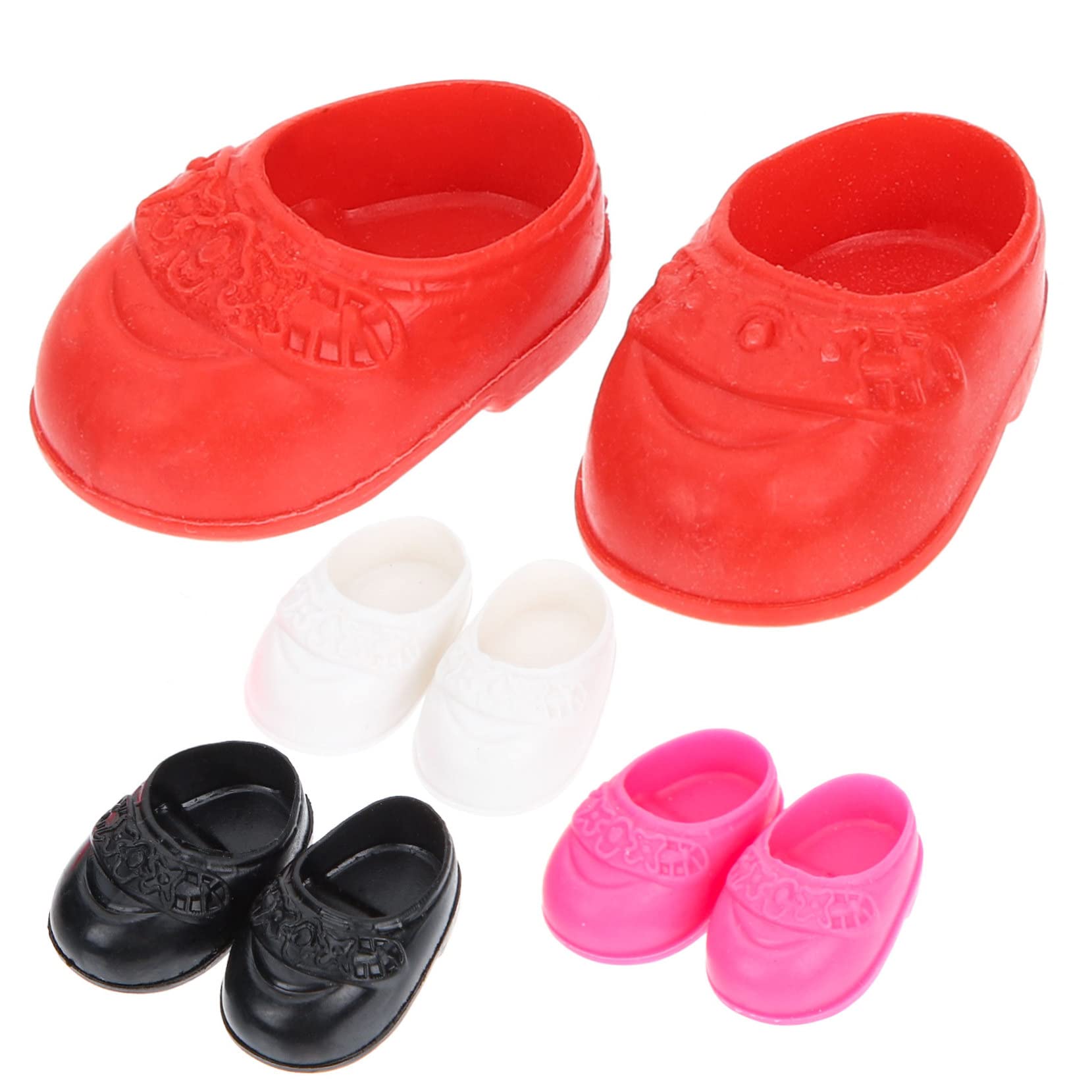 CIYODO 4 Pairs Miniature Doll Shoes for Girls - Tiny Flat Boots for Baby Dolls, Fashion Accessories & Toy House Play - Perfect for Dress Up, Collecting & Pretend Play Scenes
