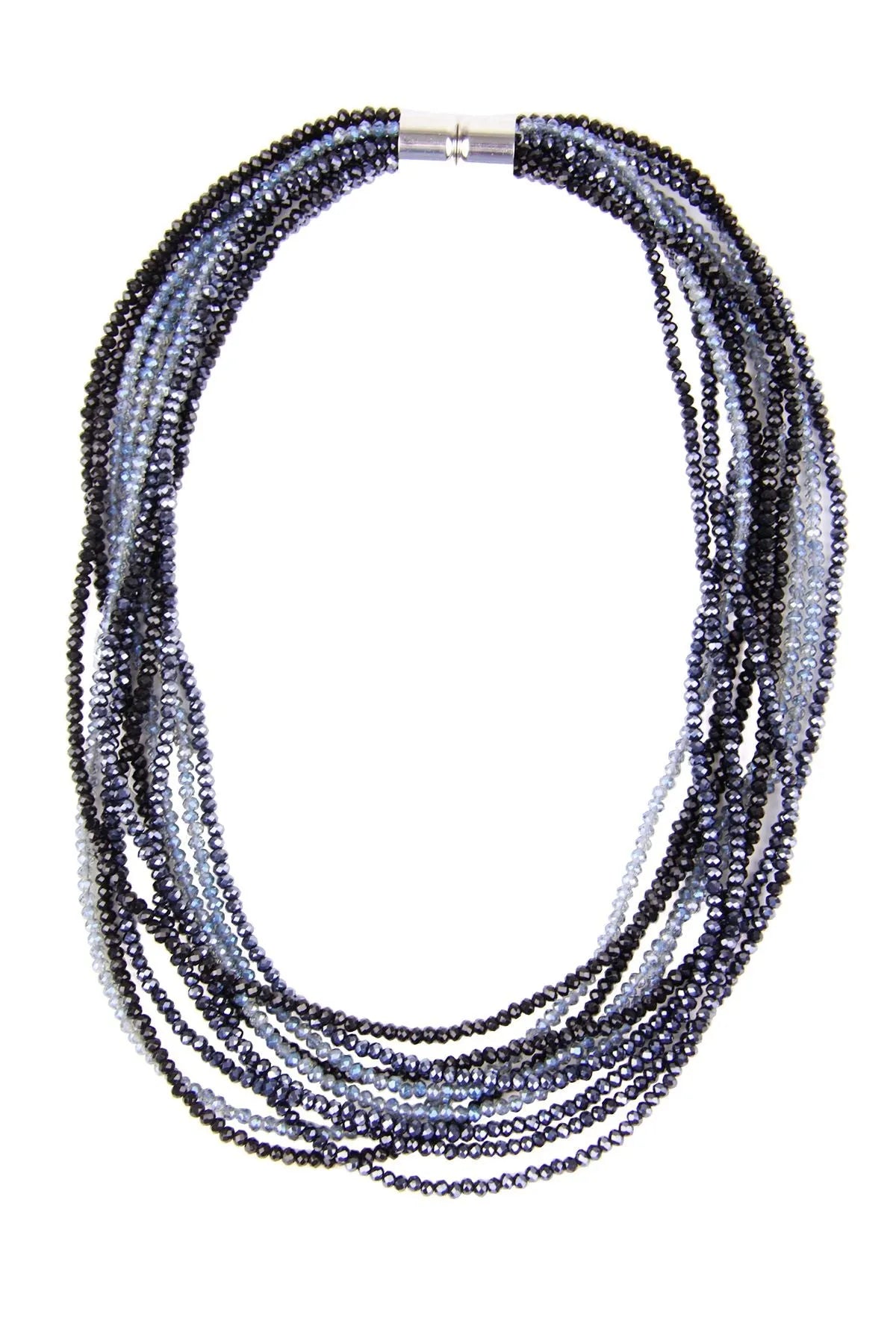 Multi Strand Crystal Ombre Necklace for Women - Elegant Layered Beaded Choker with Gradient Colors | Perfect for Parties, Weddings & Date Nights