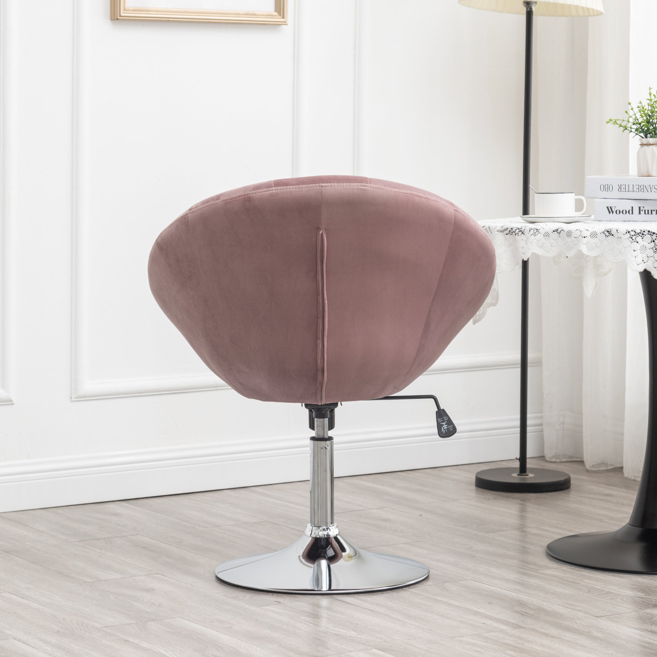 Roundhill Furniture Noas Velvet Upholstered Tufted Back Swivel Accent Chair - Modern Living Room Lounge Chair for Home Office, Bedroom & Reading Nook