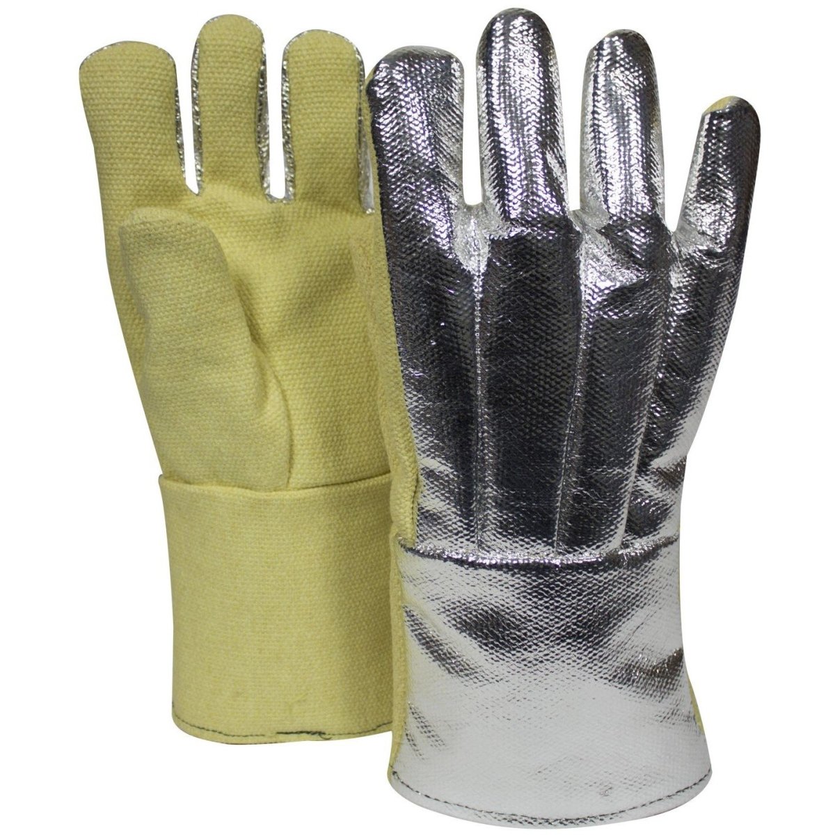 Cut Resistant Aluminized Thermal Gloves - 22 Oz. Heat Resistant Work Gloves, 14 Inch Long with Wool Lining, Straight Thumb Design & Moderate Cut Protection (1 Pair) - Ideal for Welding, Forging & High-Temperature Industrial Work