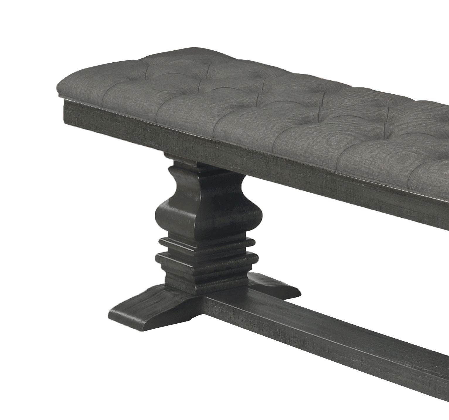 Premium Solid Wood Dining Bench with Cushion - Black, Modern Kitchen & Dining Room Furniture for Home Decor & Entertaining