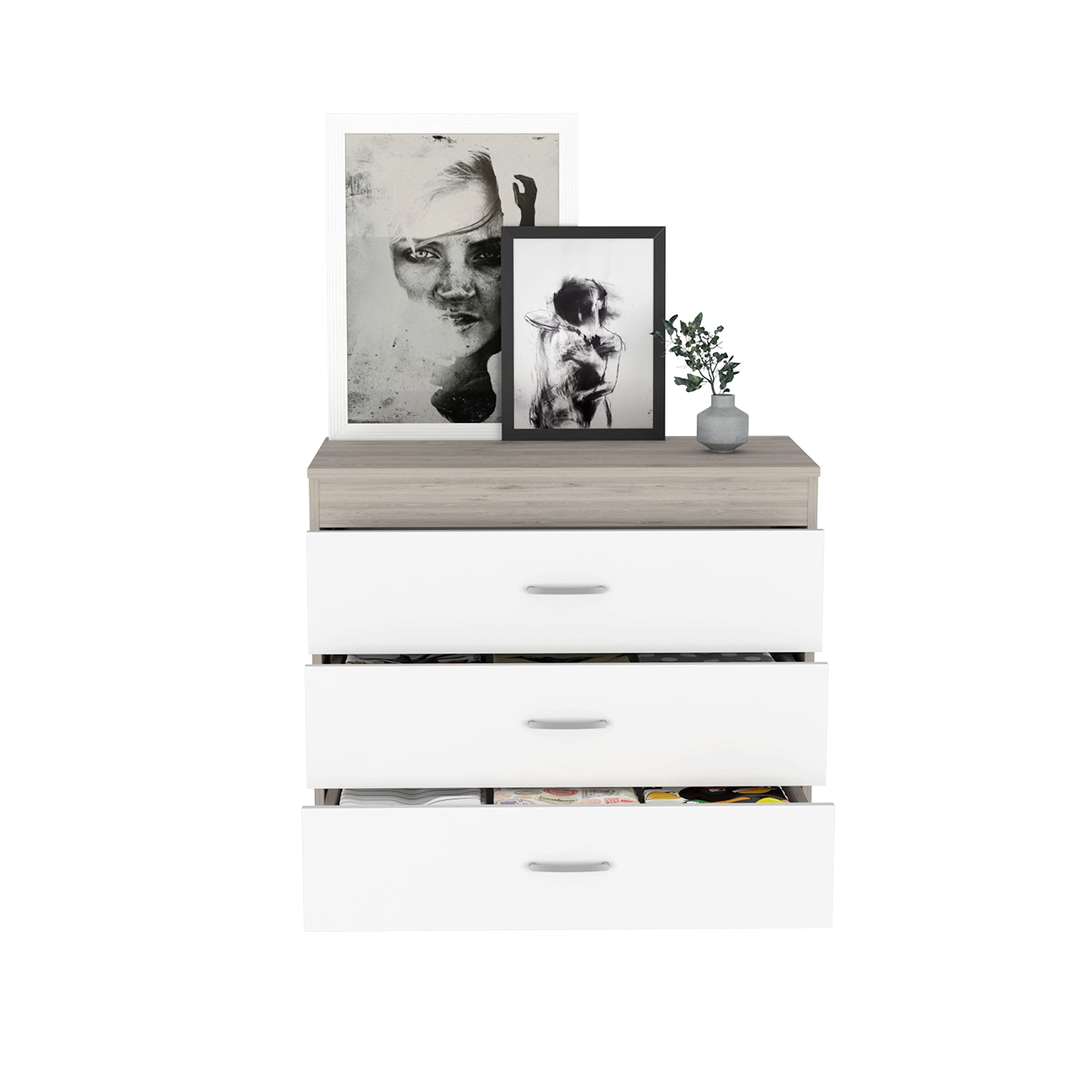 FM FURNITURE Cambridge 3-Drawer Dresser for Bedroom - Solid Wood Chest of Drawers with Smooth Gliding, Perfect for Master Bedroom, Guest Room & Nursery Storage Organization