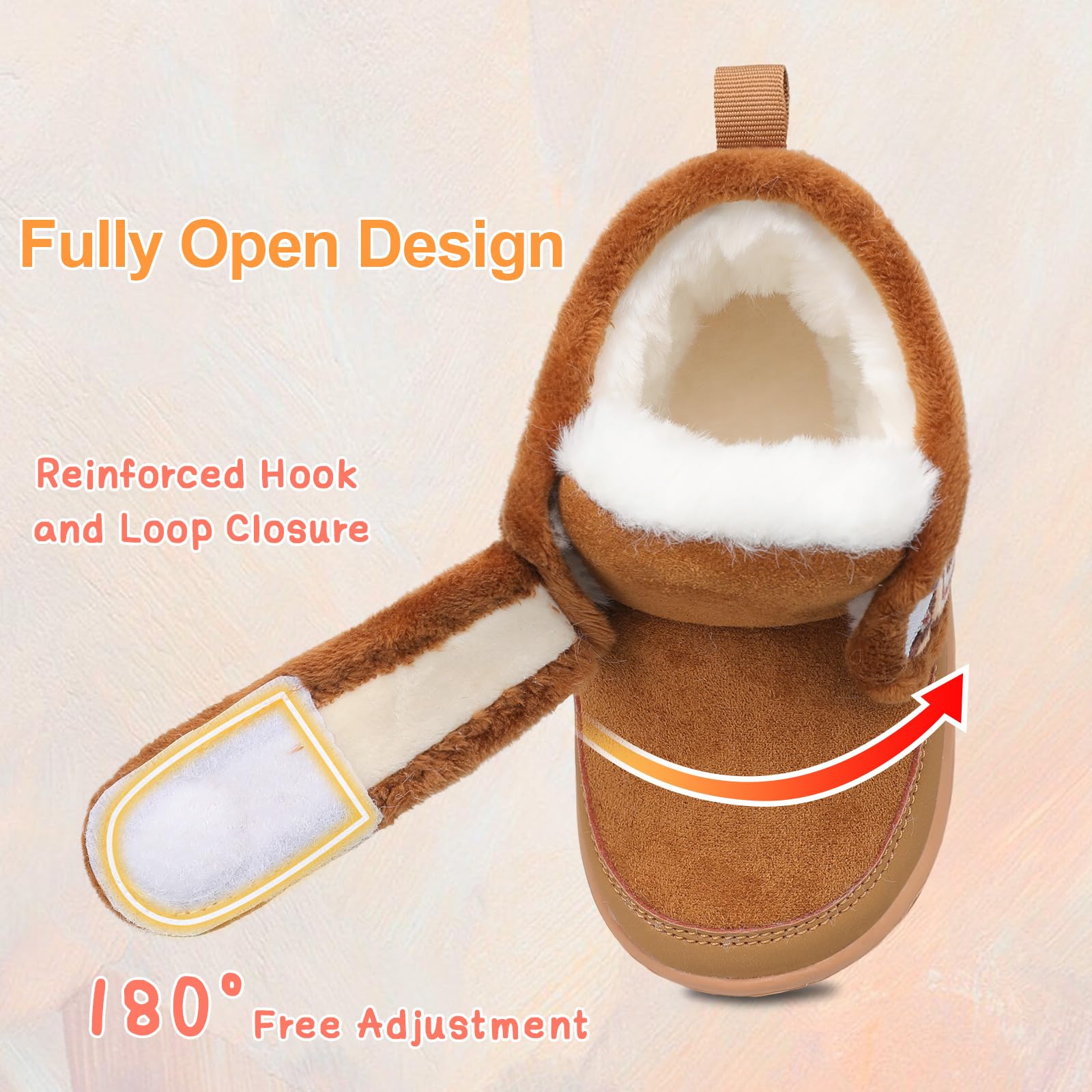 Toddler Slippers for Boys & Girls - Fuzzy Hard Sole Winter House Shoes for Cozy Indoor Walking