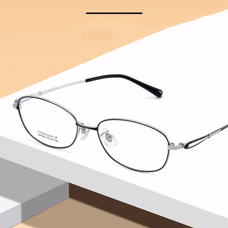 Bclear Women's Full Rim Oval Titanium Eyeglasses Frame 7954 - Lightweight & Durable Eyewear for Work, Reading & Fashion