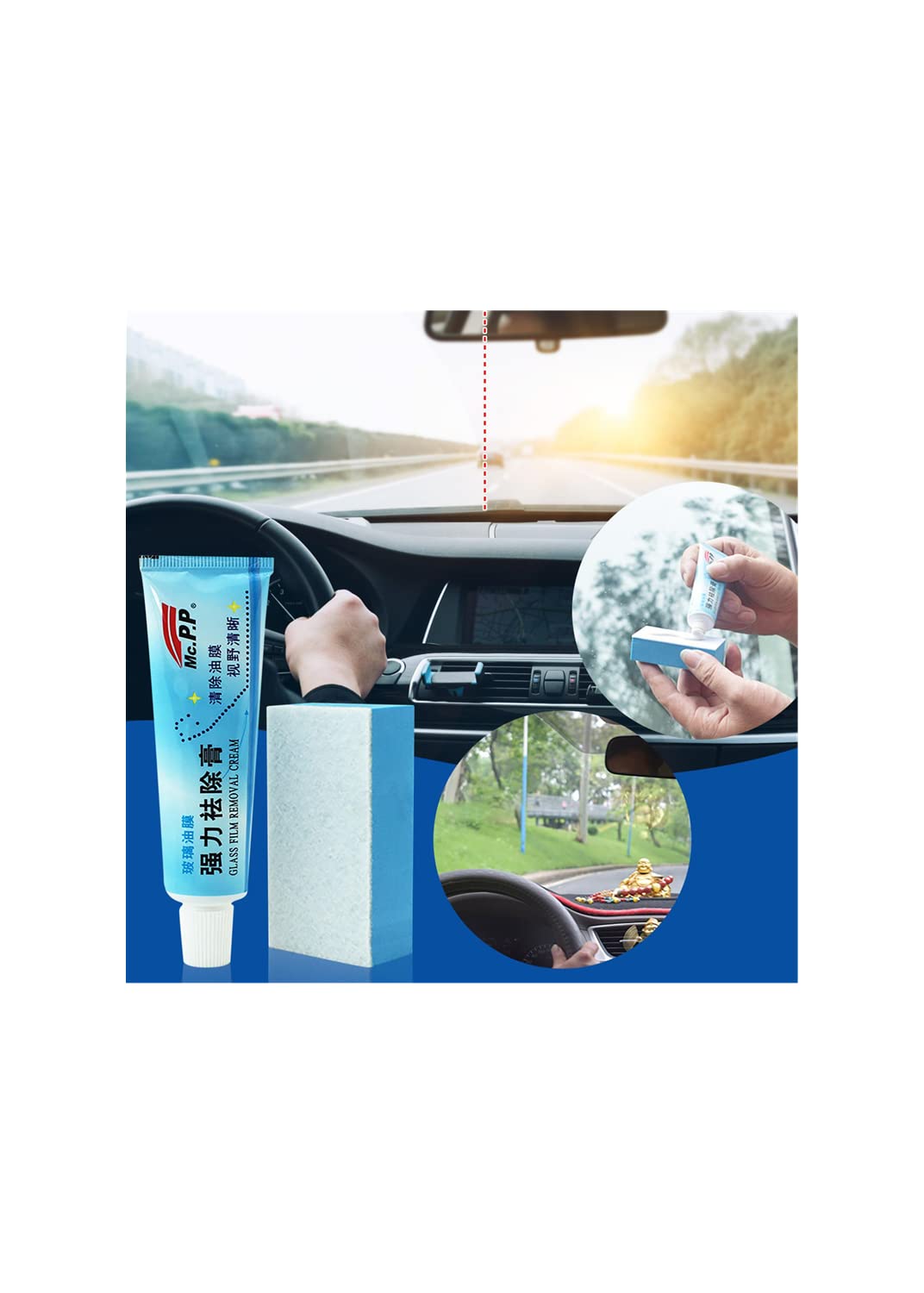 Best Car Windshield Cleaner & Rain Repellent - Effective Oil Film Removal Paste for Car Front Glass - Waterproof Coating Agent for Clear Visibility in Rain & Snow