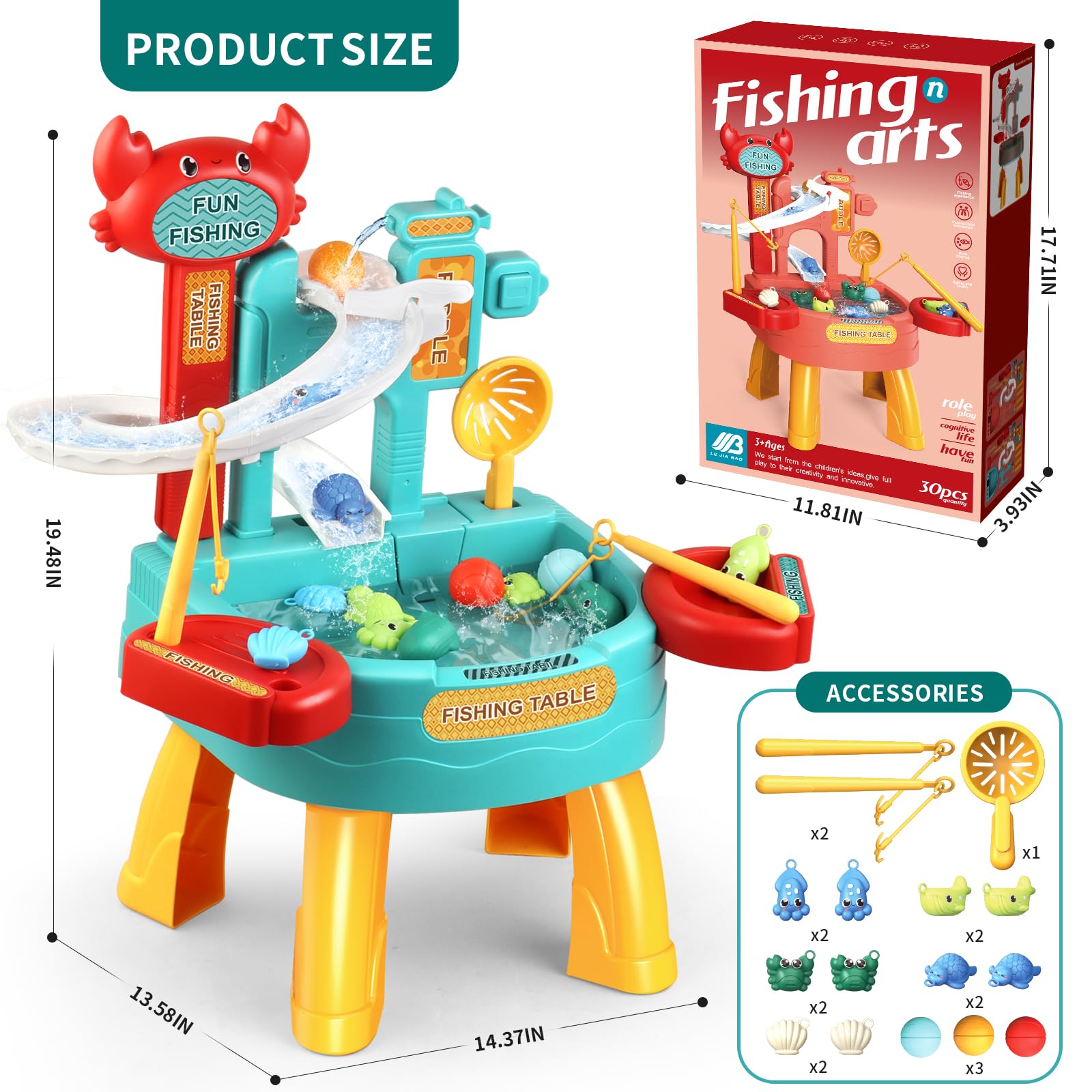 **Automatic Water Play Table for Toddlers - Interactive Water Table with Floating Toys & Fishing Game, Outdoor/Indoor Kids Activity Center, Perfect Birthday Gift for Boys & Girls (Ideal for Backyard, Poolside, or Bath Time Fun)**