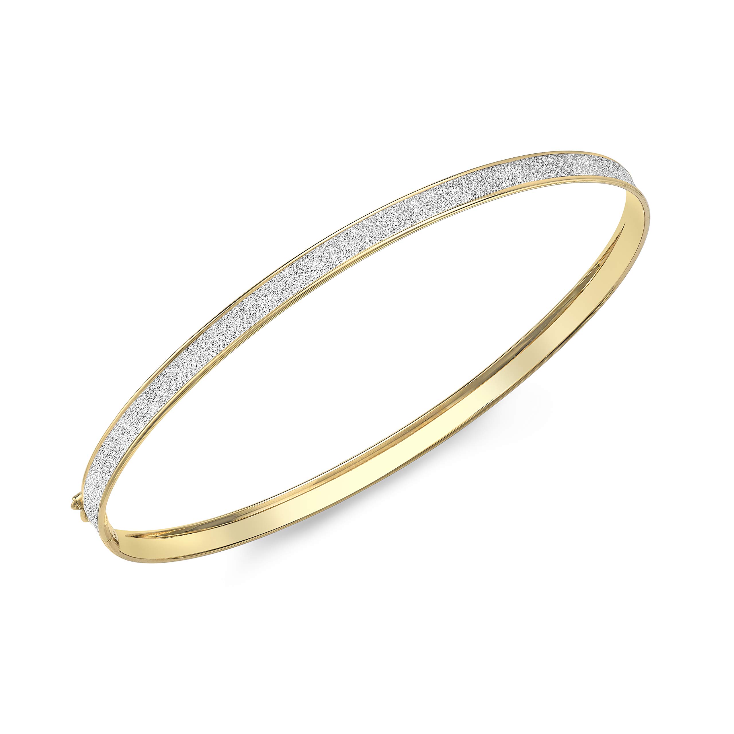 Carissima Gold 9ct Gold Stardust Bangle for Women - 4mm Thin Elegant Bracelet - Perfect for Weddings, Parties & Everyday Wear