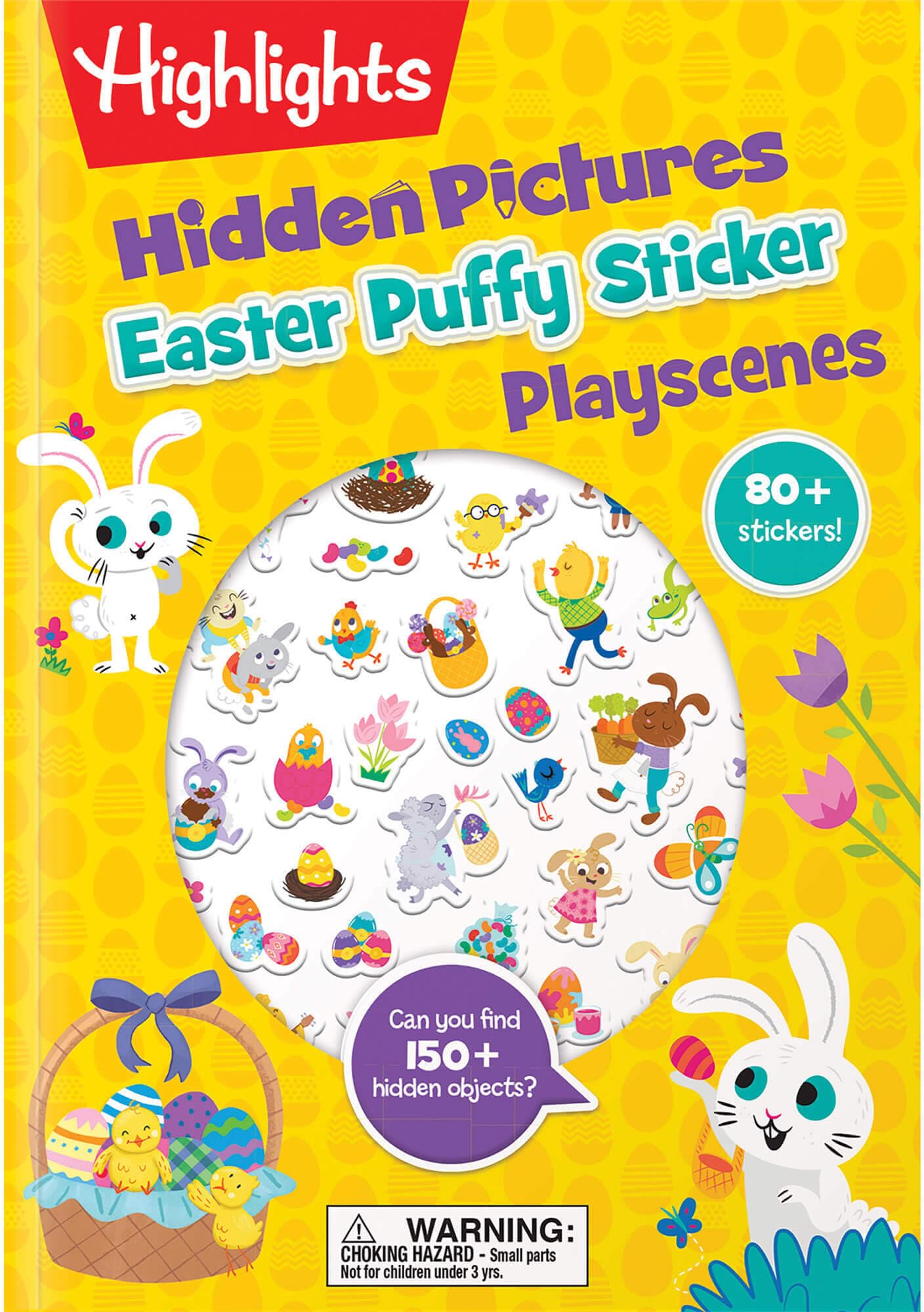 Easter Hidden Pictures Puffy Sticker Playscenes - Easter Activity Book with 50+ Fun Stickers for Kids Ages 3-6 | Perfect Easter Gift for Boys & Girls | Great for Easter Egg Hunts, Party Favors & Classroom Activities (Highlights Puffy Sticker Playscenes)