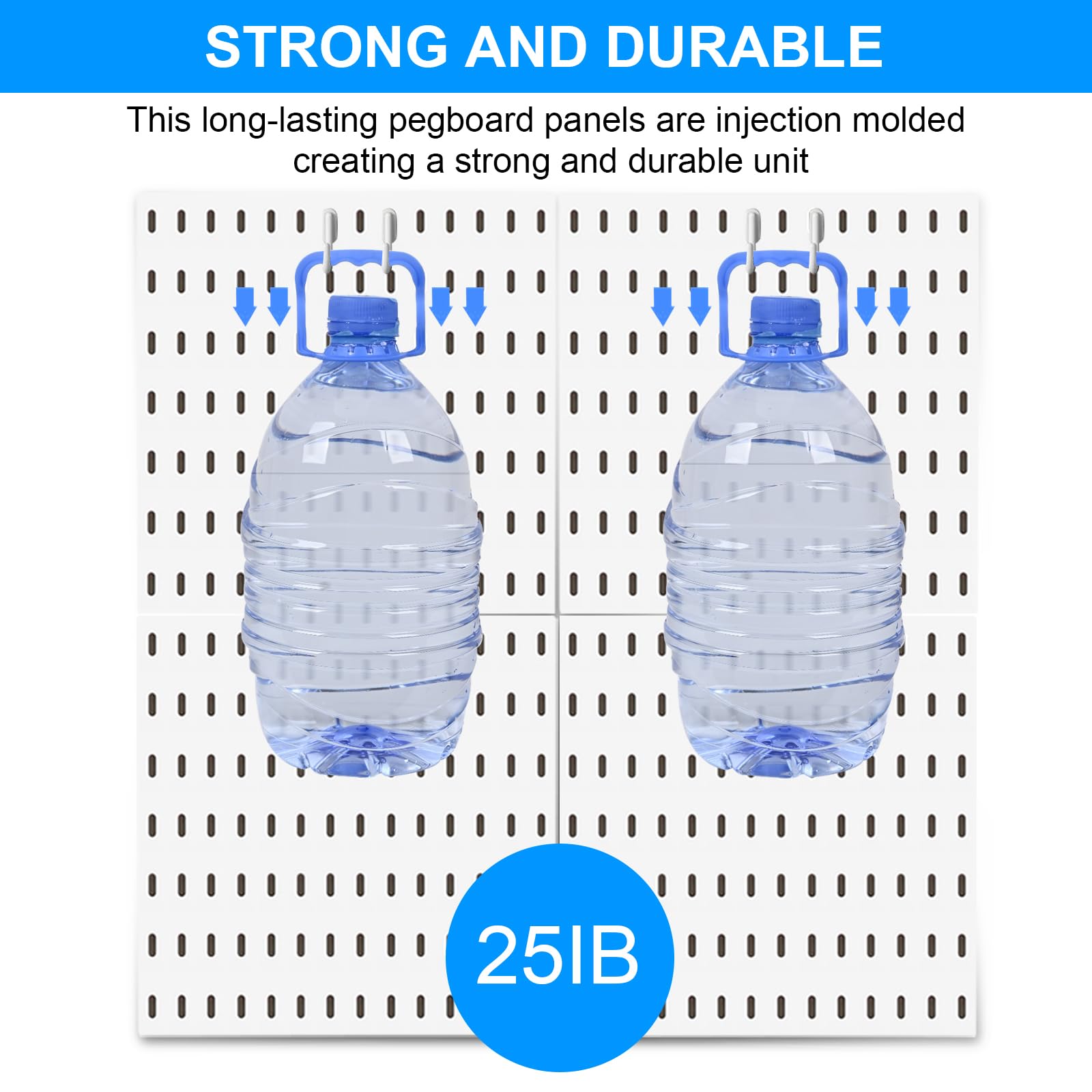 17-Piece Pegboard Combination Kit - 4 Peg Boards & 13 Accessories - Wall Organizer for Crafts, Tools & Nursery Storage - White Modular Hanging Display System (22