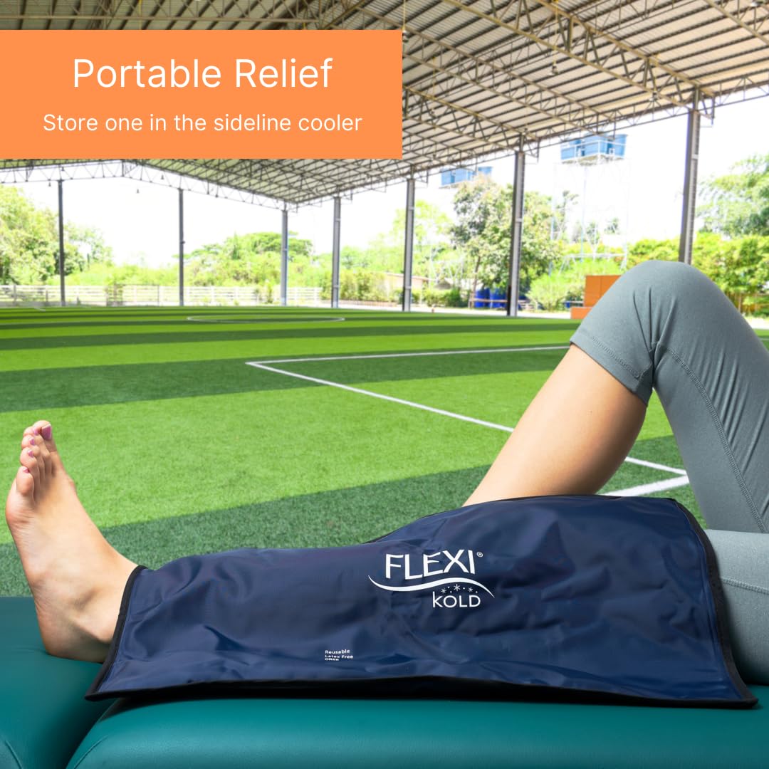 FlexiKold Extra Large Gel Ice Pack for Injuries - Reusable Cold Therapy Wrap for Shoulder, Hip & Back Pain Relief - Post Surgery Recovery, Sports Injuries & Muscle Soreness - 13” x 21.5” Oversized Cold Compress Pad for Home & Medical Use