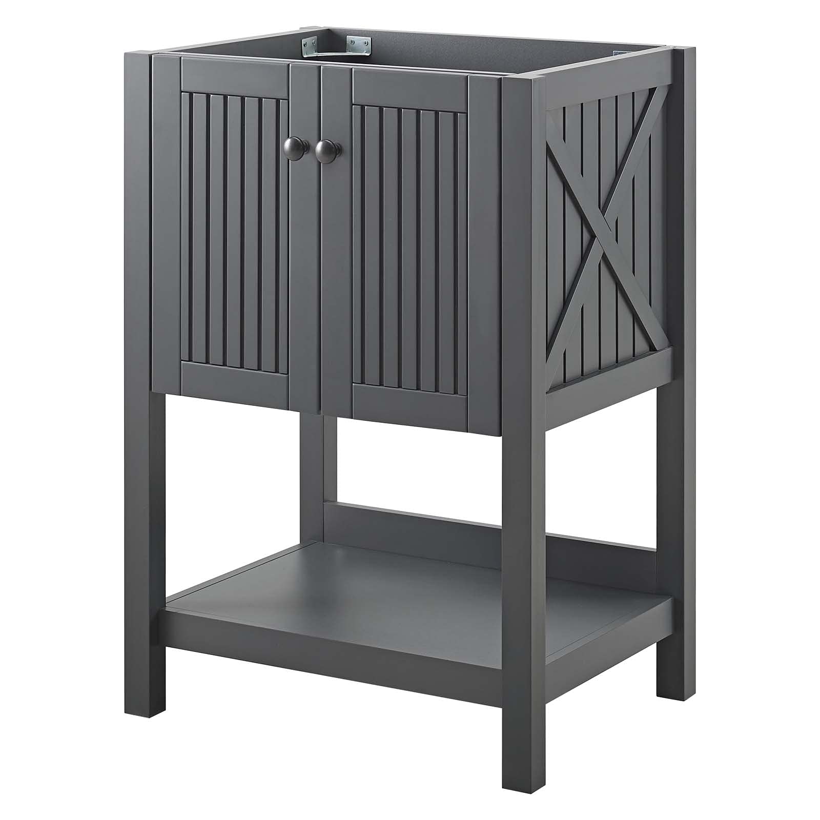 Modern Grey Wood Vanity Cabinet for Bathroom - Hotel & Bedroom Contemporary Design (Sink Not Included) - Perfect for Bathroom Storage & Home Décor