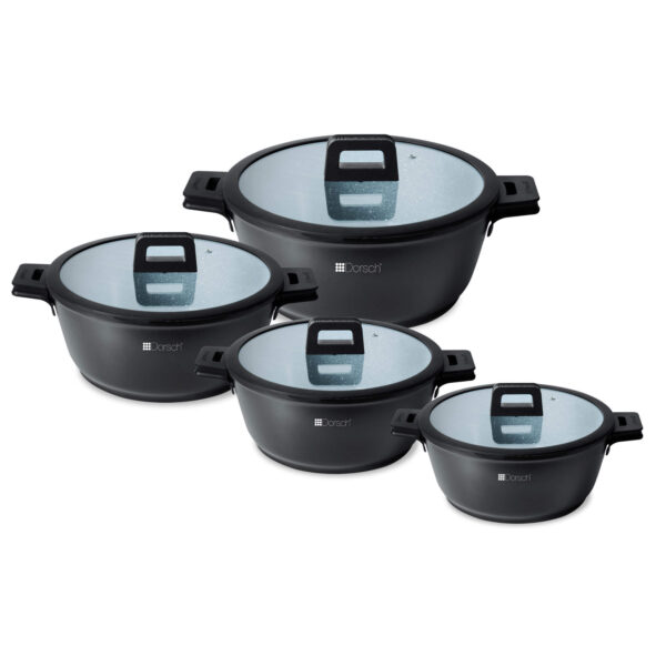Premium Dorsch Ceramic Casserole Dish Set - 4-Piece Oven Safe Bakeware Collection for Baking, Roasting & Serving - Perfect for Family Dinners, Holiday Meals & Entertaining Guests