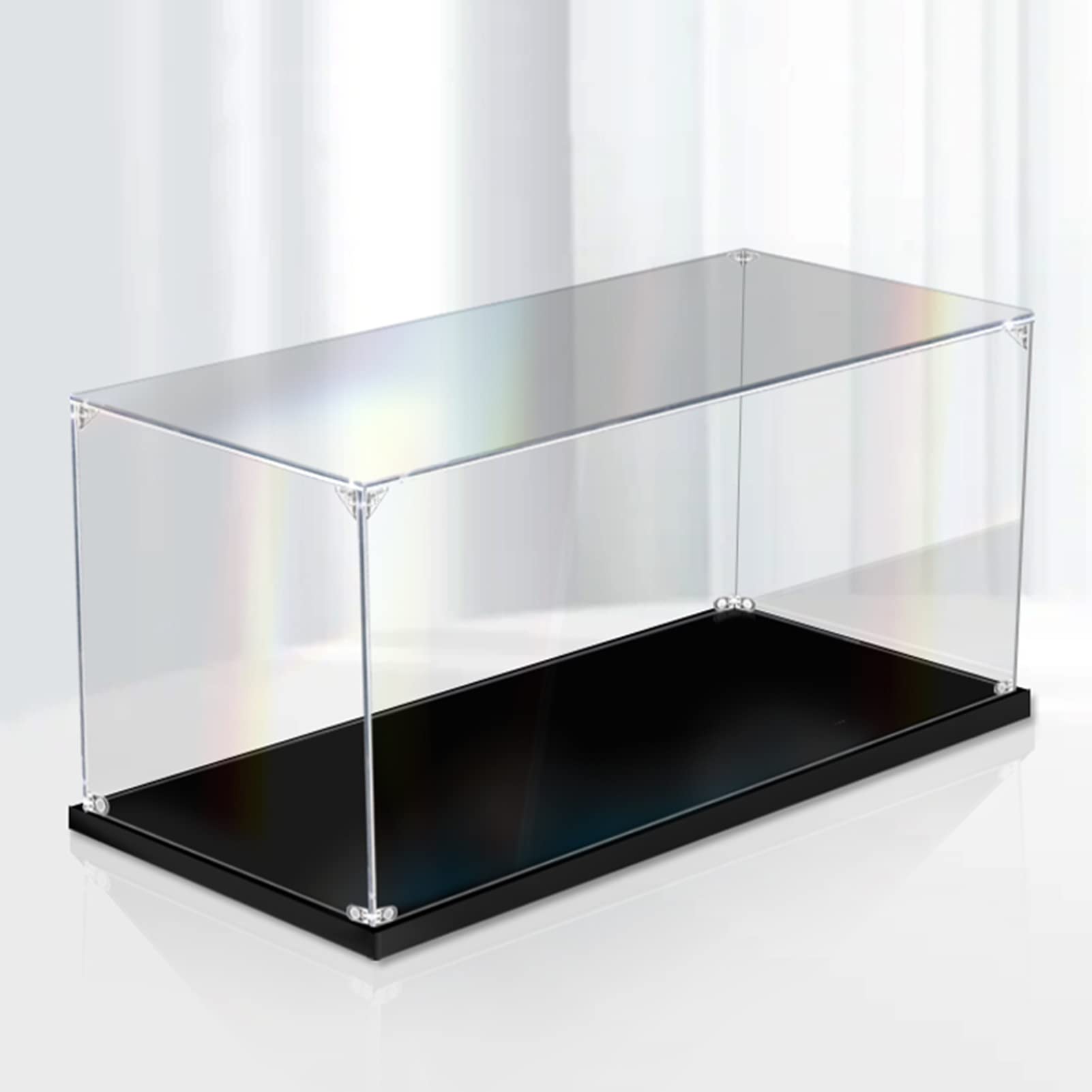Clear Acrylic Display Case - Dustproof Protection Box for Models, Toys & Figures - 30x50x25CM Self-Assembly Showcase Stand - Perfect for Collectibles, Retail Displays & Home Decor (Color: Clear)