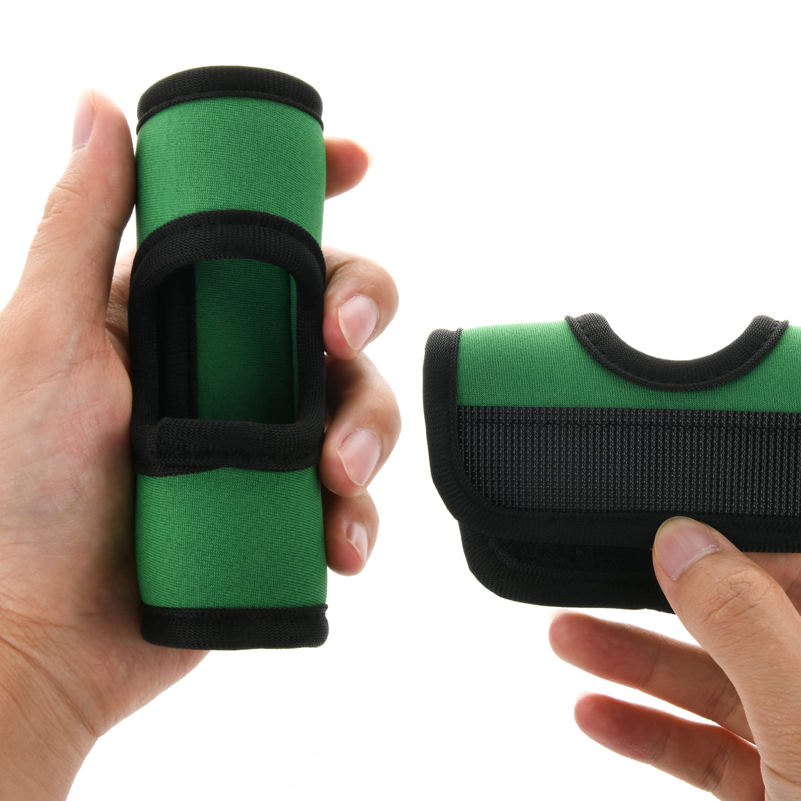 Beautyflier 5PCS Neoprene Luggage Handle Covers - Unique Hollow Design for Push-Button Suitcases, Travel Trolley Accessories (Green) | Perfect for Airport Identification & Comfortable Grip During Travel