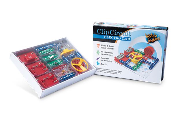 Heebie Jeebies Clip Circuit Electrolab - STEM Educational Electronics Kit for Kids & Teens | Learn Circuits, Science & Engineering | Perfect for School Projects, Homeschooling & Science Fairs