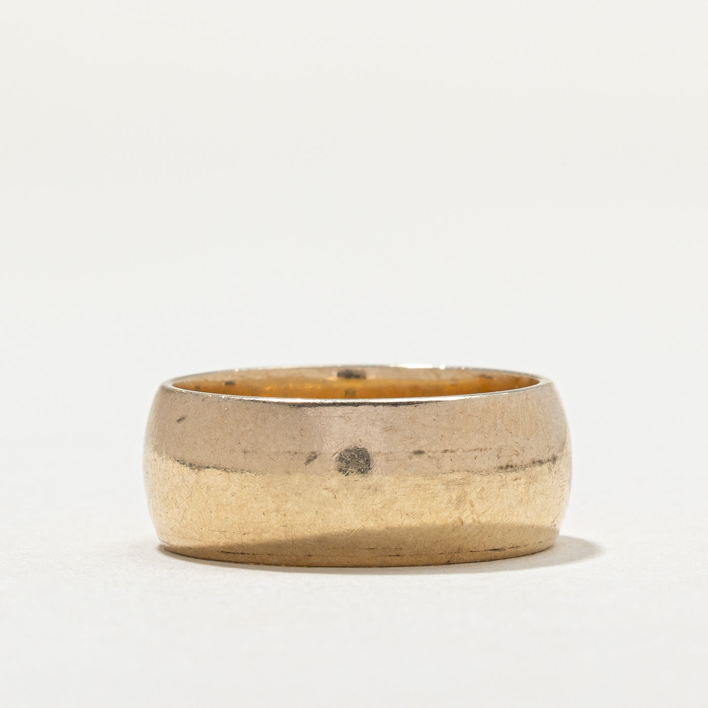 10K Yellow Gold Cigar Band Ring - 8.0mm Wide Size 6.75 - Perfect for Men's Wedding Bands, Anniversary Gifts & Luxury Jewelry Collections