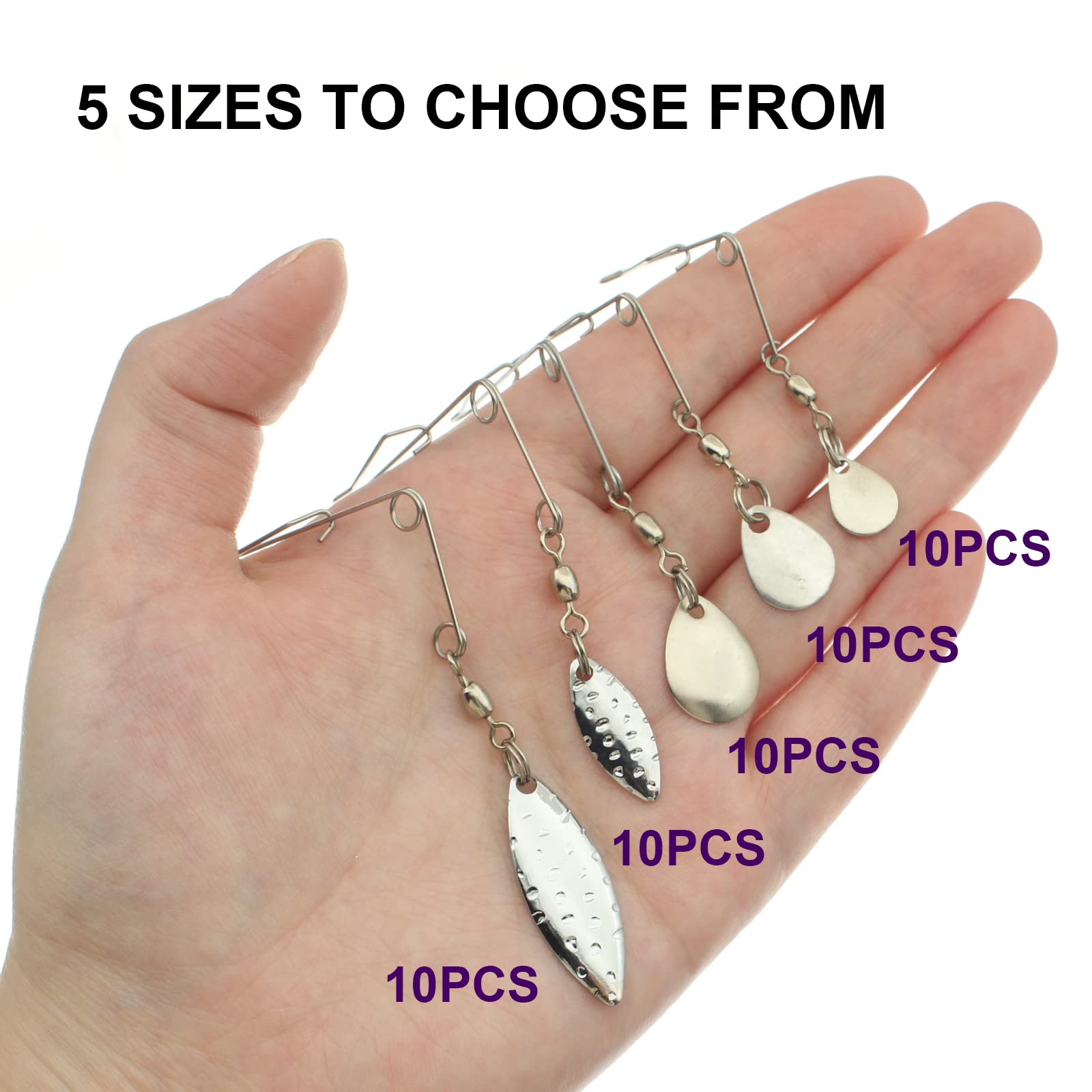 Premium Fishing Spinnerbait Kit - Smooth Spoons & Willow Blades for Bass, Trout, Pike | Replacement Lure Accessories for Freshwater & Saltwater Fishing | Ideal for Casting, Trolling & Jigging
