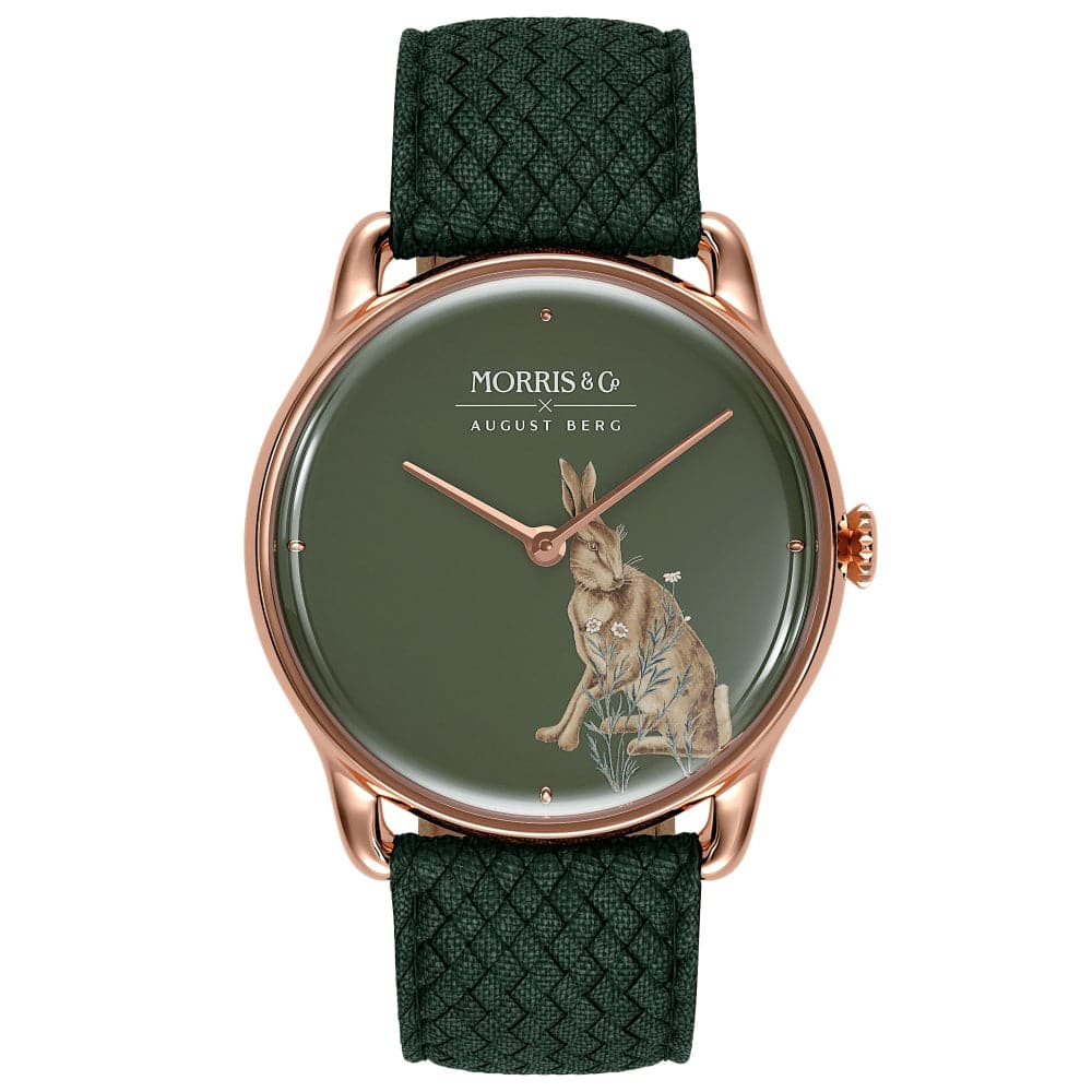 August Berg X Morris & Co. Unisex Perlon Braided Nylon Strap Watch M1FH0638A17VGN7 (30mm) - Perfect for Casual Wear, Outdoor Activities & Fashion Accessories