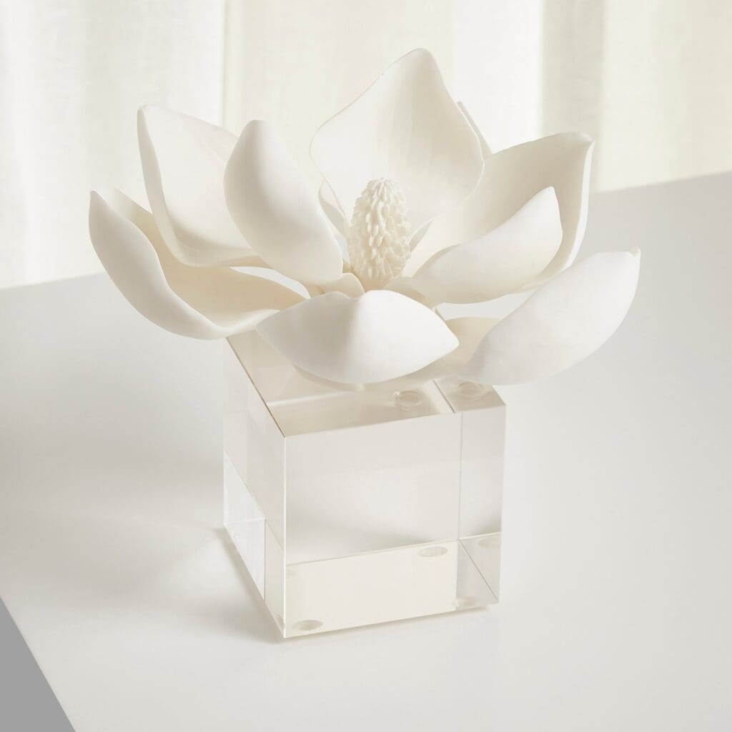 Cyan Design 10432 Oleander Sculpture - White Medium Size Home Decor, Modern Art Statue for Living Room, Bedroom, Office & Garden Decor