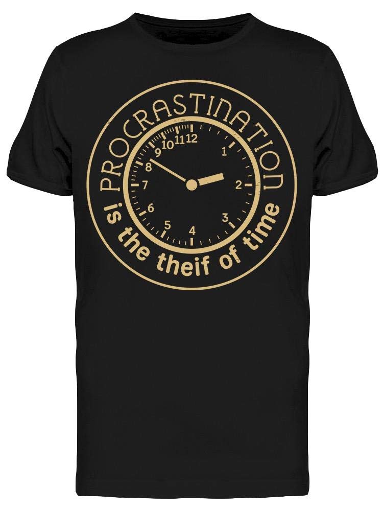 Smartprints Procrastination Quote T-Shirt for Men - Funny Motivational Graphic Tee - Perfect for Casual Wear, Gifts & Relaxing at Home