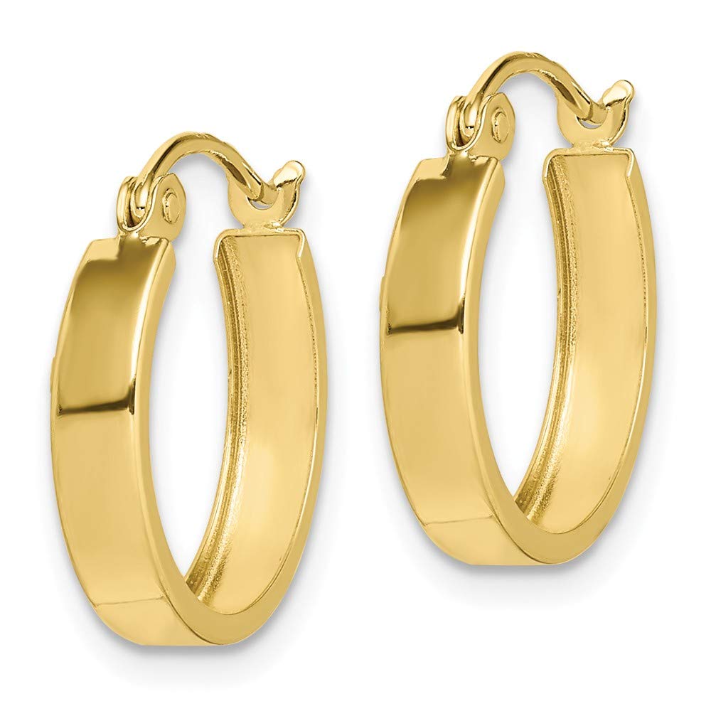 10K Yellow Gold Square Tube Hoop Earrings for Women - Classic Minimalist Dangle Earrings - Perfect for Everyday Wear, Office, Parties & Special Occasions