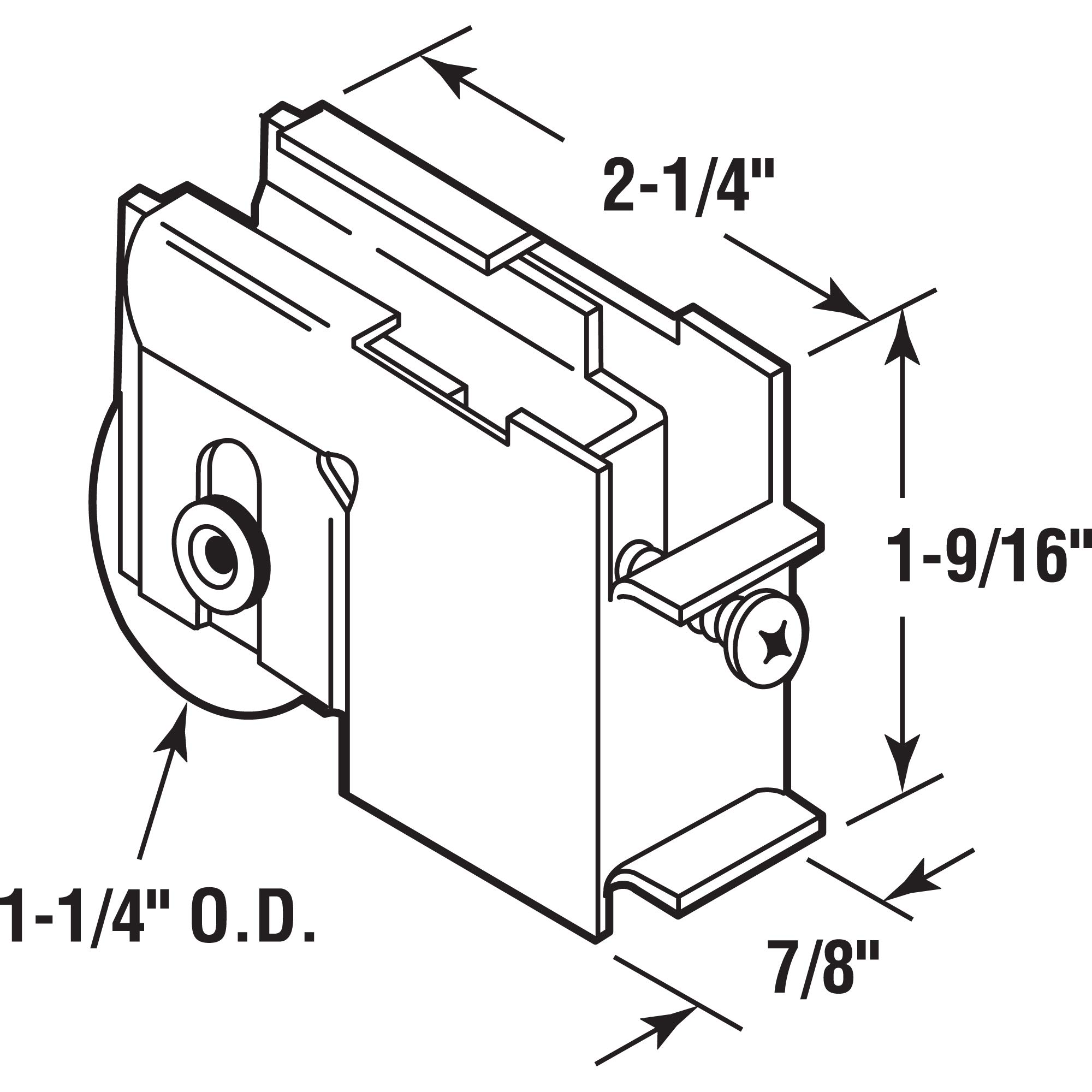 Slide-Co 131606 1-1/4 Inch Steel Ball Bearing Roller Assembly with Unique Back Design - Heavy Duty Construction for Smooth Rolling - Perfect for Industrial Machinery, Garage Doors, and Conveyor Systems (Single Pack)