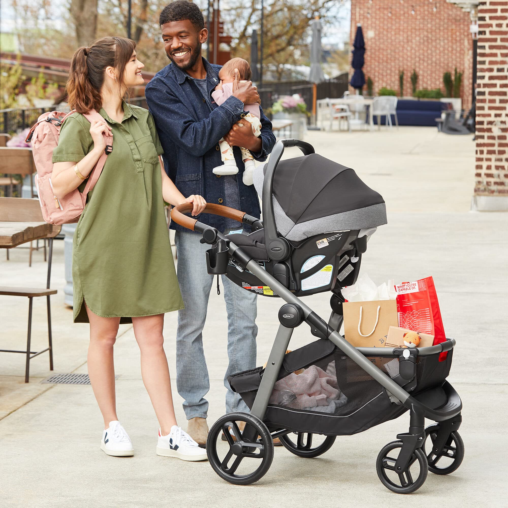 Graco Modes Click2Store Stroller Organizer - Baby Stroller Storage Basket with Pockets for Diapers, Toys & Essentials - Perfect for Shopping, Travel & Daily Walks