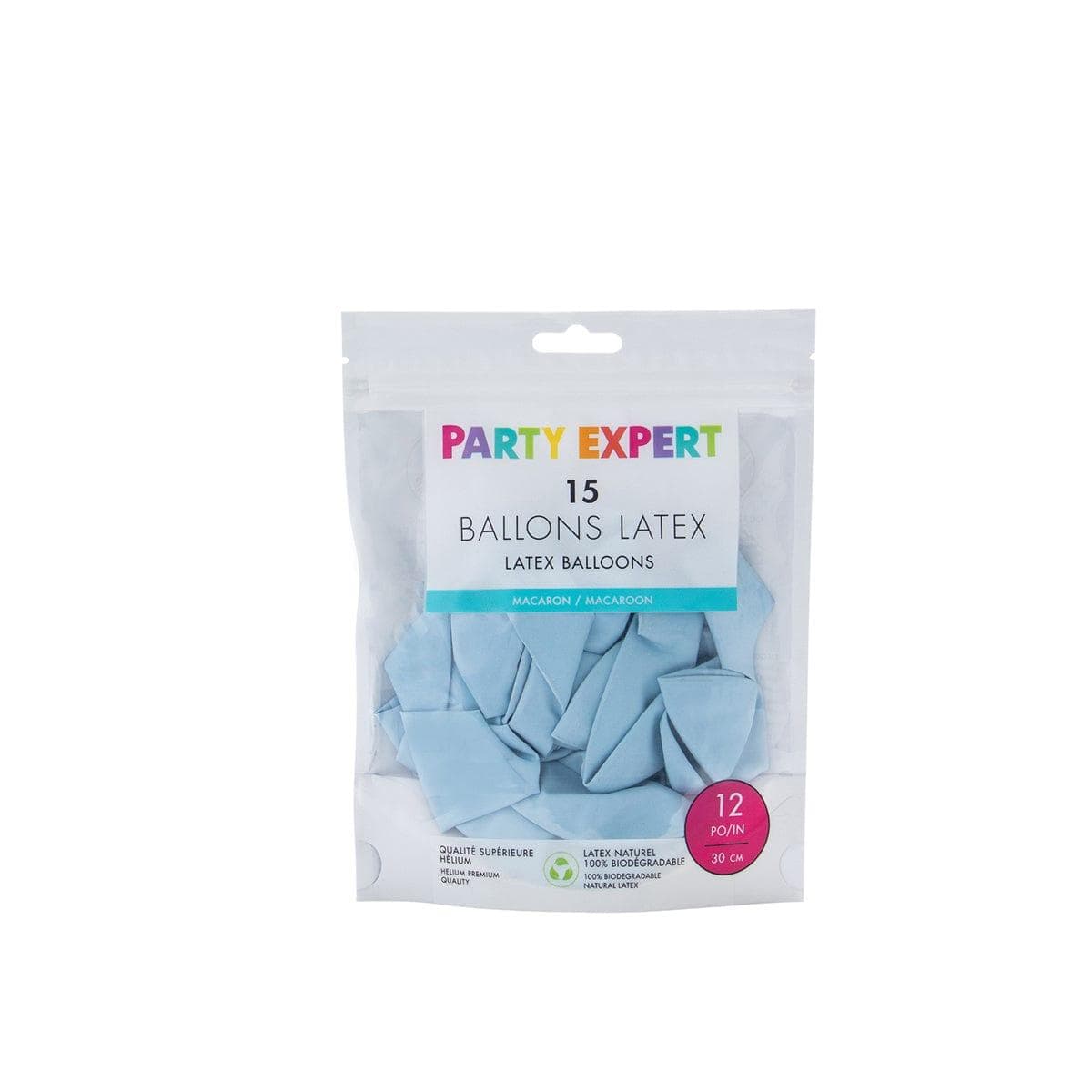 12 Inch Blue Latex Balloons - Macaron Collection (15 Pack) for Birthday Parties, Baby Showers & Wedding Decorations
