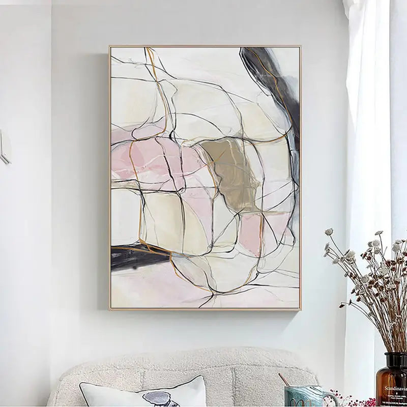 Abstract Painting #AB 006 - Modern Wall Art for Living Room, Bedroom & Office Decor | Handmade Canvas Artwork