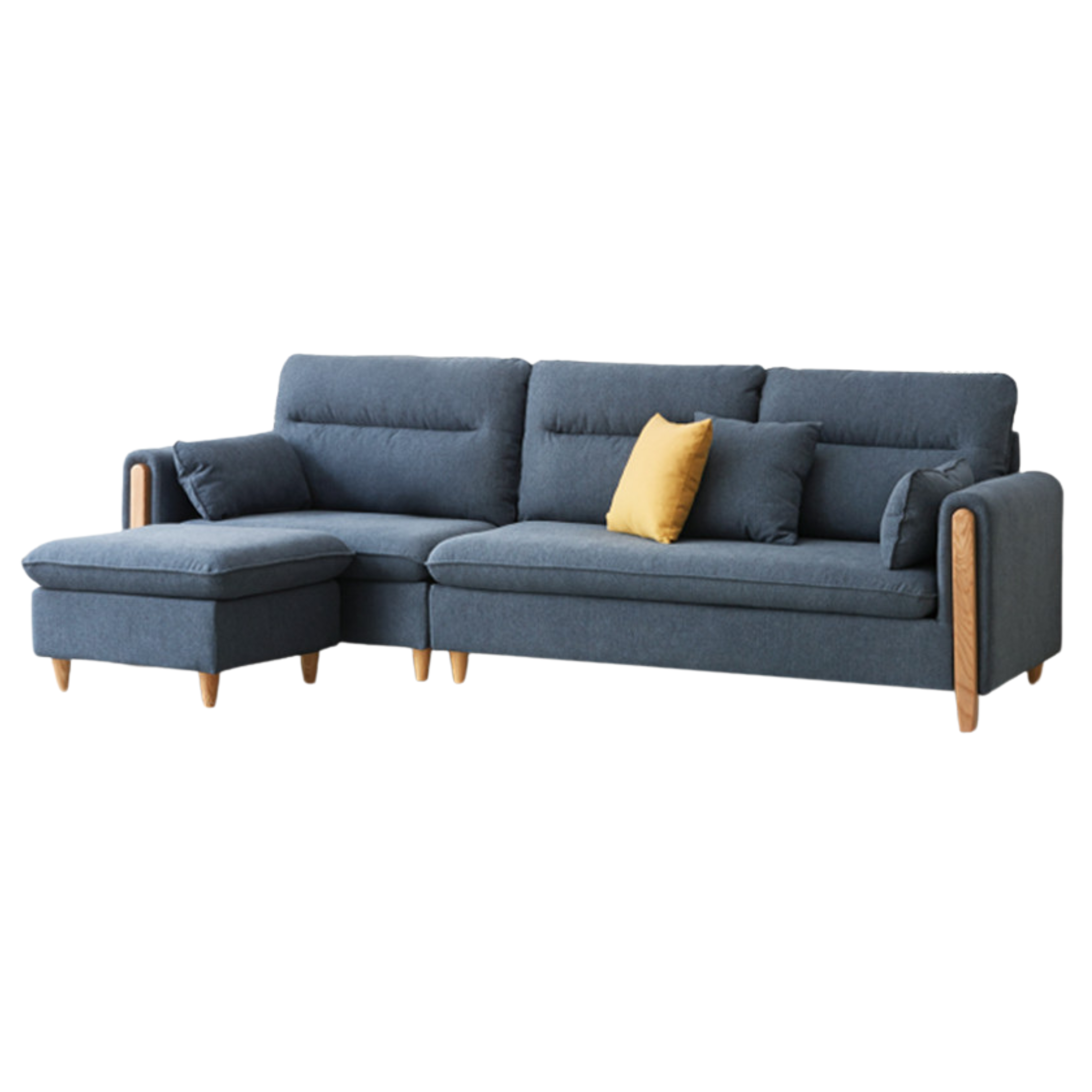 Premium Oak Solid Wood Luxury Fabric Sofa - Elegant & Durable Living Room Furniture for Home & Office Decor
