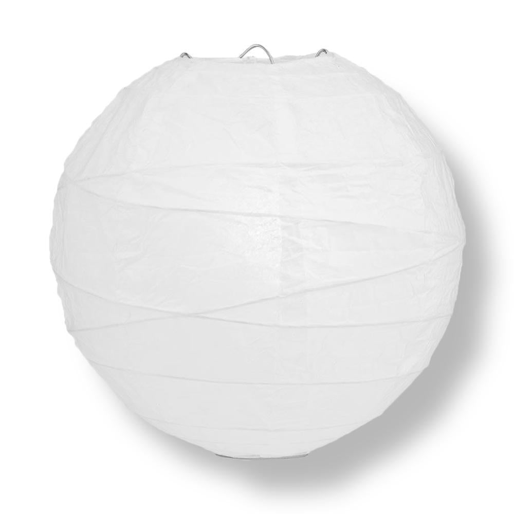 36 Inch White Jumbo Freestyle Ribbing Round Paper Lanterns for Party Decorations, Wedding Centerpieces & Home Decoration