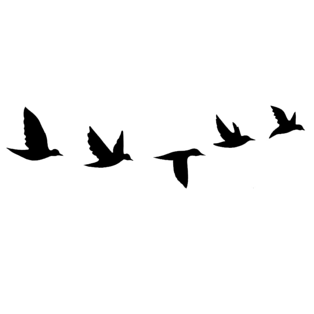 Comet Busters Black Henna Temporary Tattoos - Flying Birds Design (4 Pack) | Waterproof Body Art Stickers for Parties, Festivals & Costume Events (BT022)