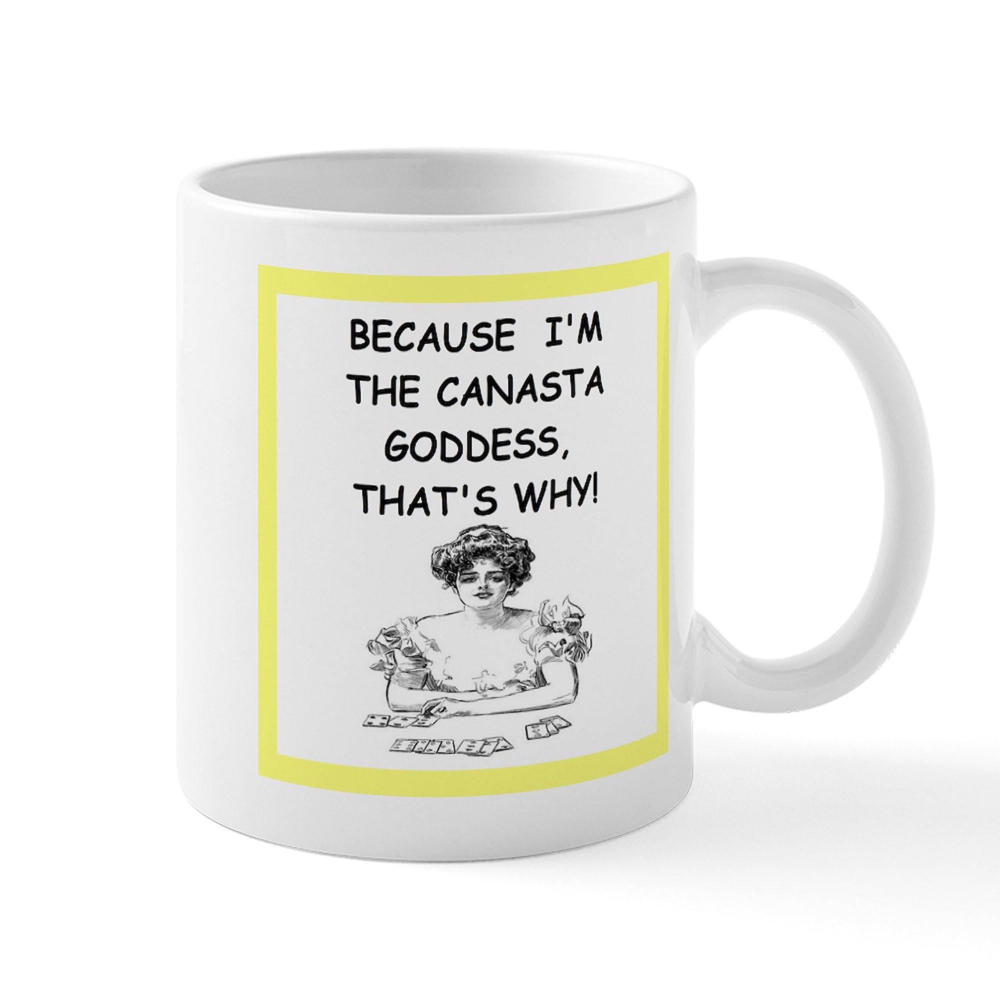 Funny Canasta Joke Ceramic Coffee Mug - 11 oz (325 ml) White Coffee Cup for Gamers & Card Players - Perfect for Game Nights, Gifts & Coffee Lovers