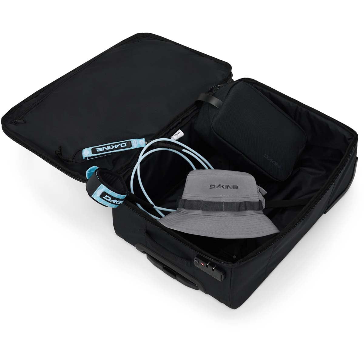 Dakine 365 Carry On Roller Bag LT 40L Black - Lightweight Expandable Luggage for Travel, Business Trips & Weekend Getaways