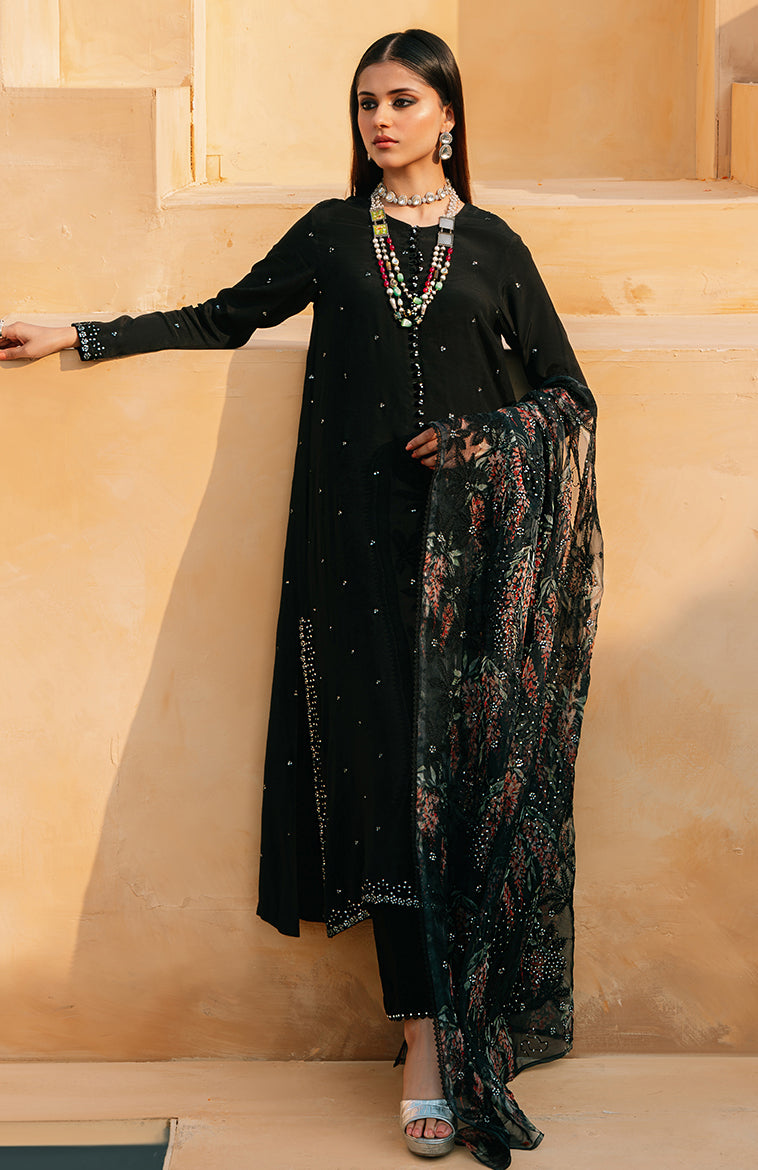 BLACK DAHLIA 2-Piece Set - Stylish Shirt & Dupatta for Women | Perfect for Festivals, Weddings & Special Occasions | Elegant Ethnic Outfit