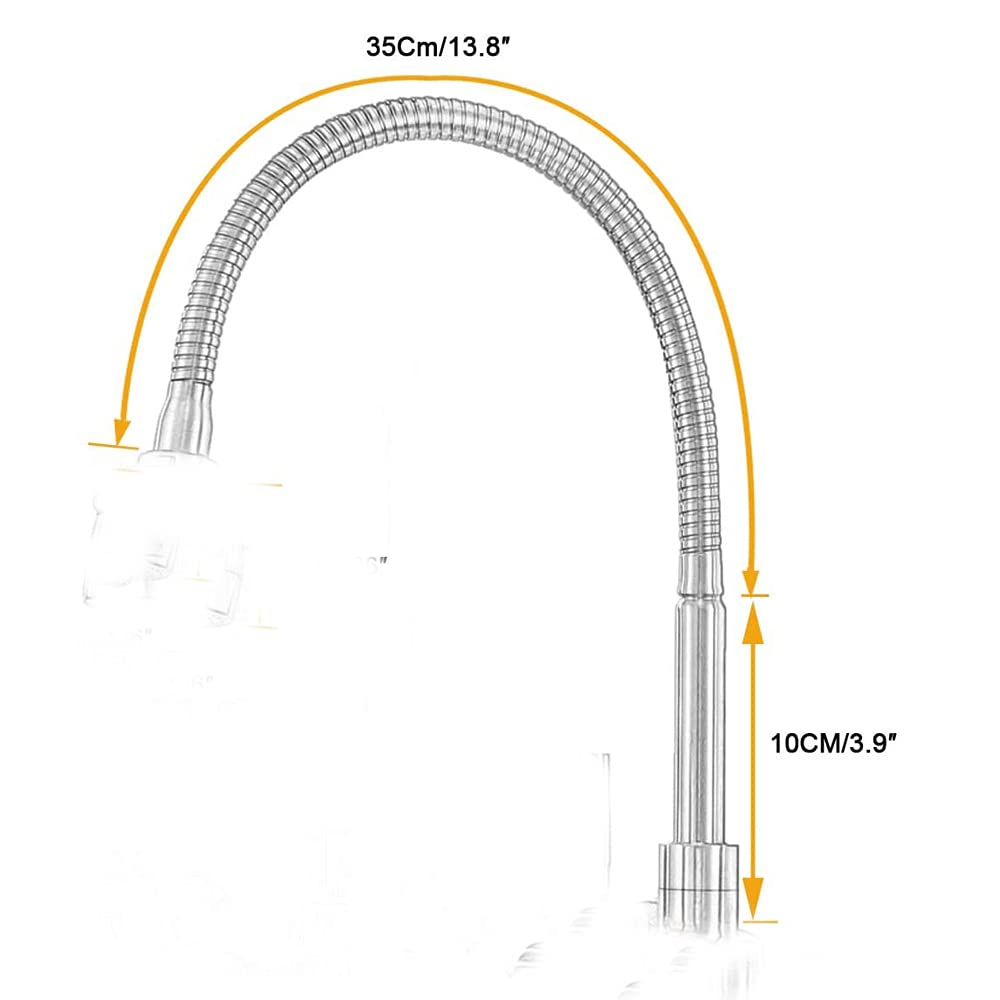 Stainless Steel Wall Mount Kitchen Faucet with 360° Rotary Spray Head & Water Saving Design - Replacement Hose Included for Easy Installation | Perfect for Small Kitchens, RVs, and Outdoor Sinks