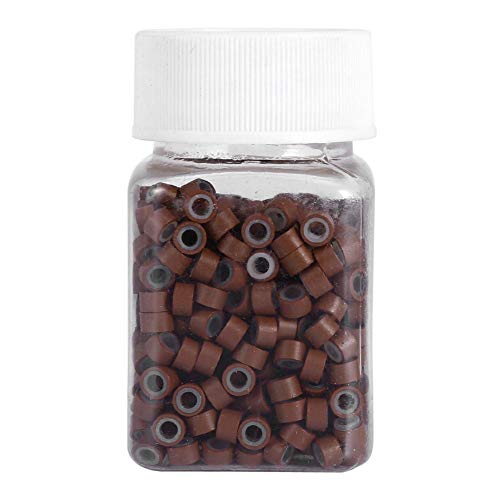 500PCS Hair Extension Rings & Beads - Professional Hair Extension Accessories for Barbershop (Light Brown) - Perfect for Salon Styling, DIY Hair Extensions & Hair Thickening