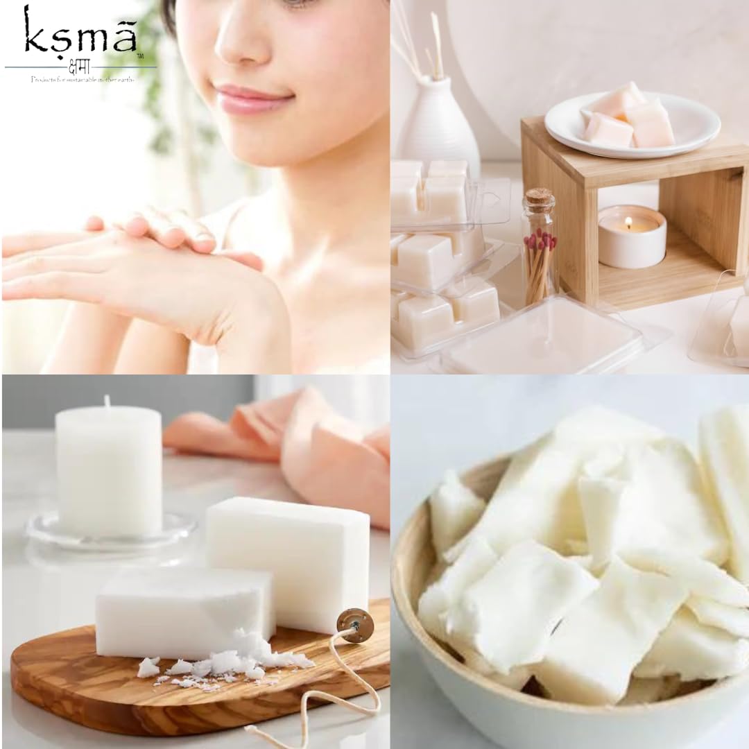 Ksma White Candle Wax - 200g Pure Paraffin Wax for Smooth, Clean Burning Candles | DIY Candle Making, Home Decor & Craft Supplies | Perfect for Aromatherapy, Wedding Centerpieces & Relaxation Gifts
