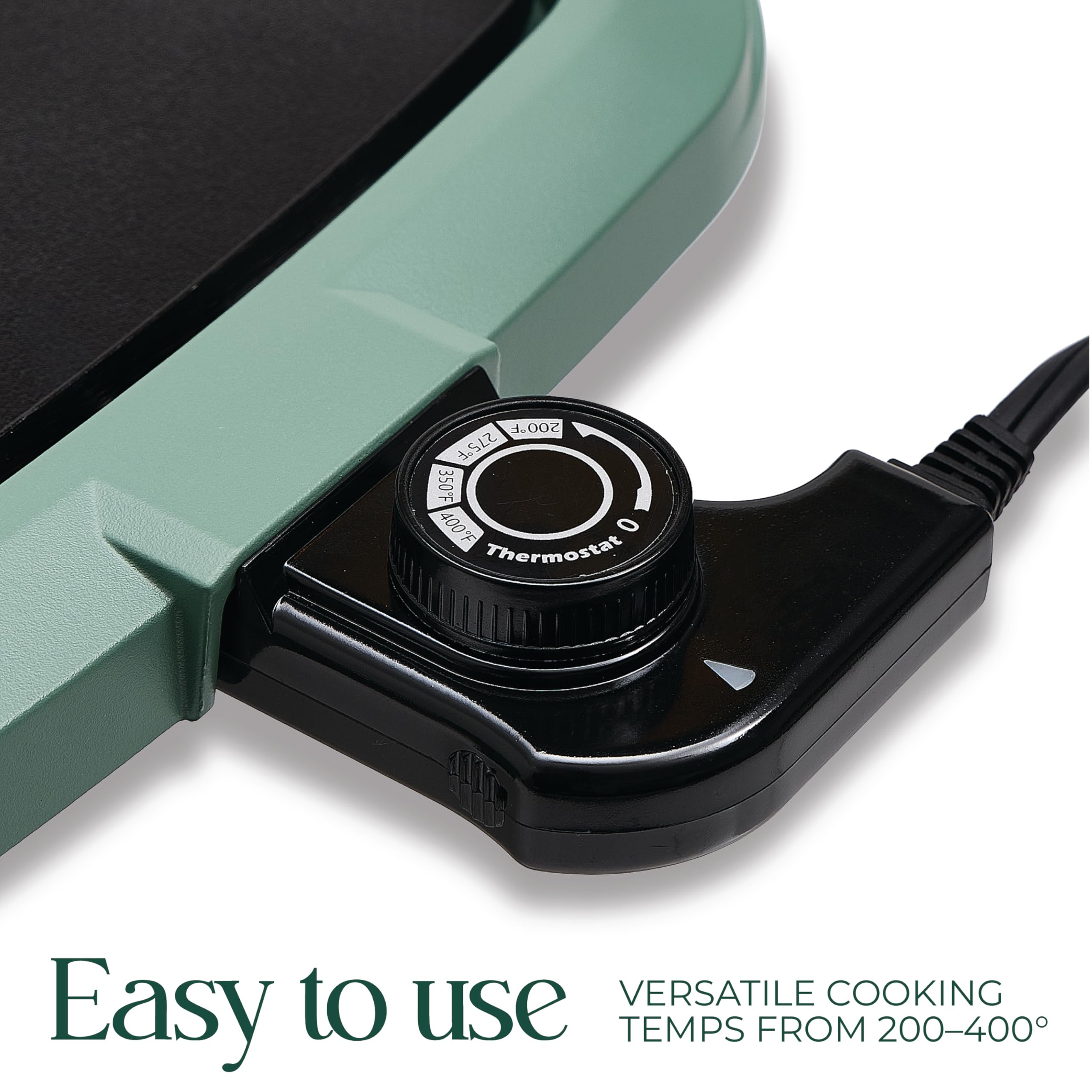 1200W Electric Griddle with Nonstick Surface - Perfect for Pancakes, Burgers, Eggs & More | Removable Temp Control & Slide-Out Drip Tray | 10