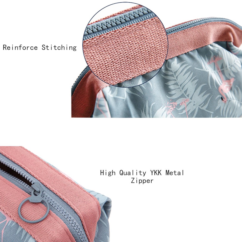 Light Blue Makeup Bag for Women - Travel Cosmetic Organizer with YKK Zipper, Brush Pouch & Jewelry Storage | Portable Toiletry Kit for Cosmetics, Electronics & Hard Drives | Perfect for Travel, Gym & Daily Use