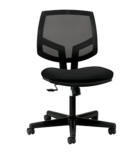 HON Volt Upholstered Task Chair with Ergonomic Mesh Back - Adjustable Office Desk Chair for Home & Business, Black (H5713) - Perfect for Long Work Hours & Computer Use