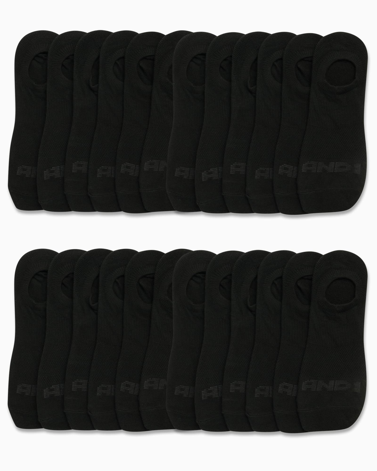 AND1 Men's Performance No Show Socks - 24 Pack Lightweight Breathable Athletic Liner Socks for Running, Basketball & Gym Workouts - Moisture Wicking & Cushioned Comfort