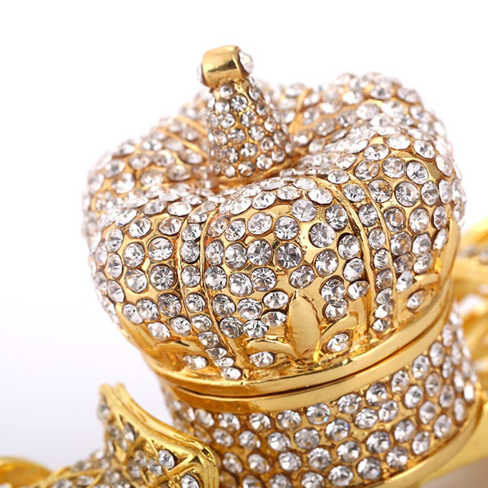 BESPORTBLE Rhinestone Jewelry Box - Crystal Pumpkin Carriage Trinket Box with Hinged Lid for Women & Girls | Elegant Jewelry Storage for Dresser, Vanity & Gift Giving