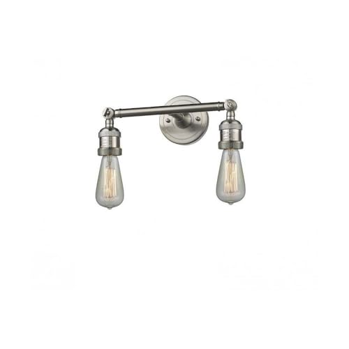 Franklin Restoration Collection 208-SN Two Light Bathroom Vanity Set in Pewter, Nickel & Silver Finish - Elegant Lighting for Modern Bathroom Remodeling & Home Decor