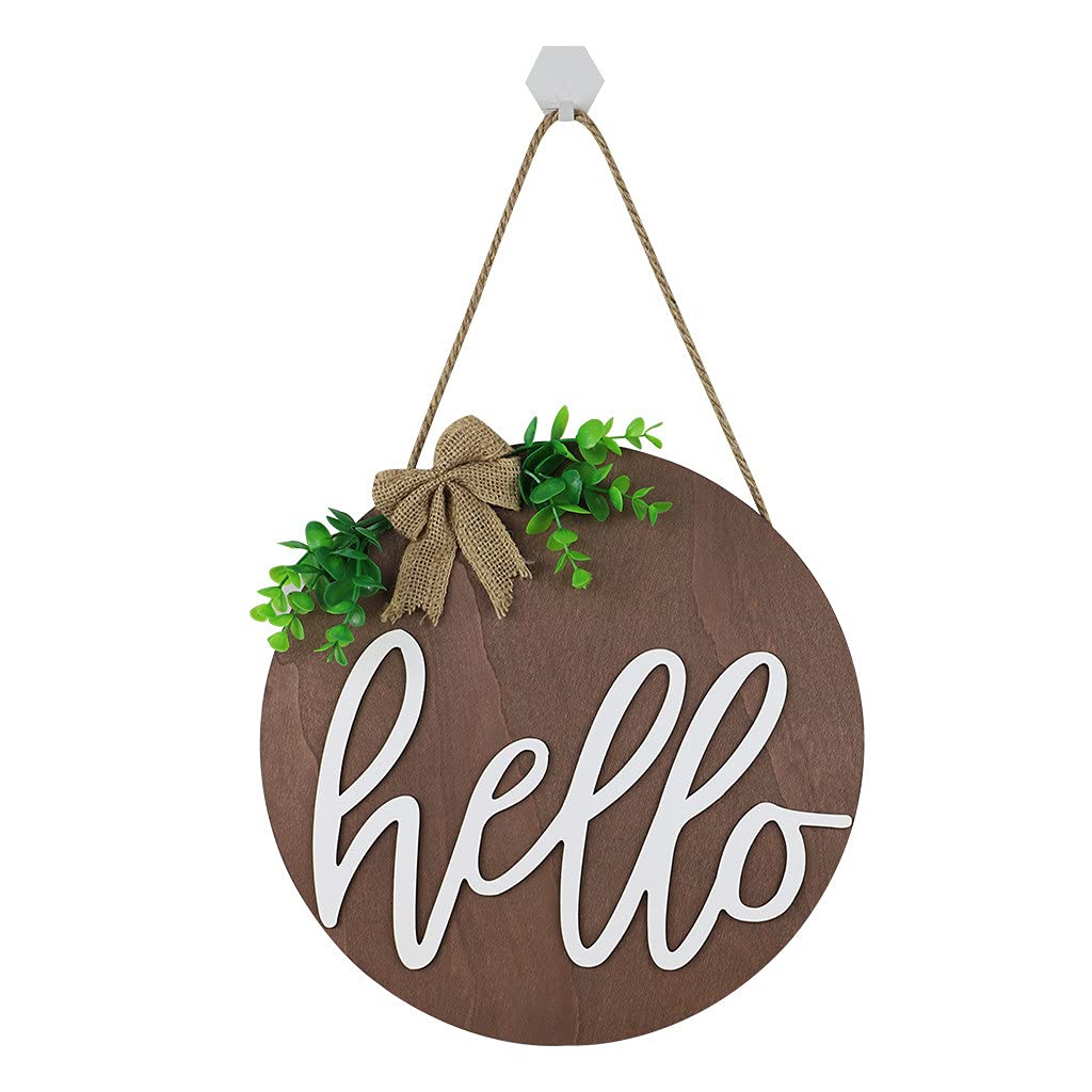 Rustic Wooden Welcome Sign for Front Door - Farmhouse Porch Decor, Outdoor Wall Hanging, Home Decoration (30cm/11.81inch) - Perfect for Summer Porch Decor, Housewarming Gifts & Farmhouse Style Entryway