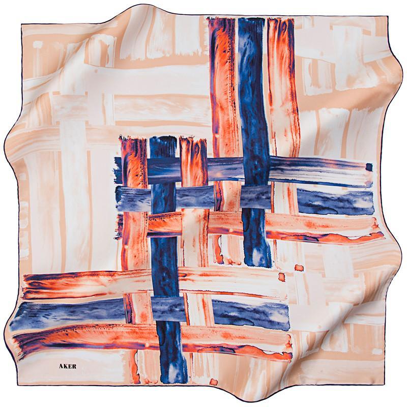 Aker Beirut Square Silk Scarf No. 22 - Luxury Fashion Accessory for Women, Elegant Gift for Mother's Day, Wedding & Special Occasions