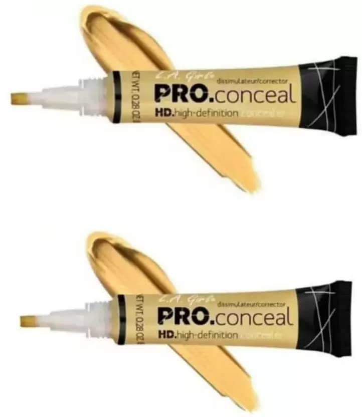 Plethora 2-Piece Yellow HD Pro Concealer Set (16g) - Brighten & Correct Under Eyes, Blemishes - Perfect for Makeup Artists & Daily Coverage